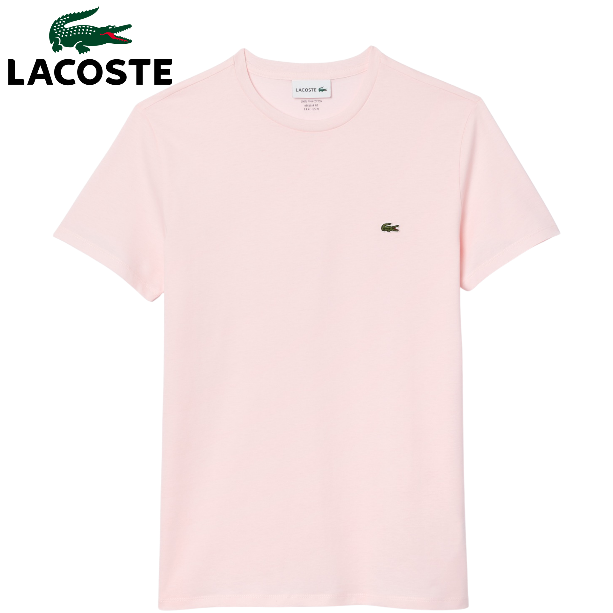 Lacoste Pima Cotton Crew Neck T-Shirt Pink