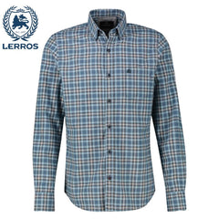 Lerros Flannel Check Storm Blue Shirt Blue