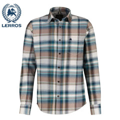 Lerros Flannel Fog Check Shirt Grey