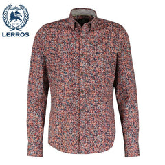 Lerros Floral Print Spicy Orange Shirt Orange