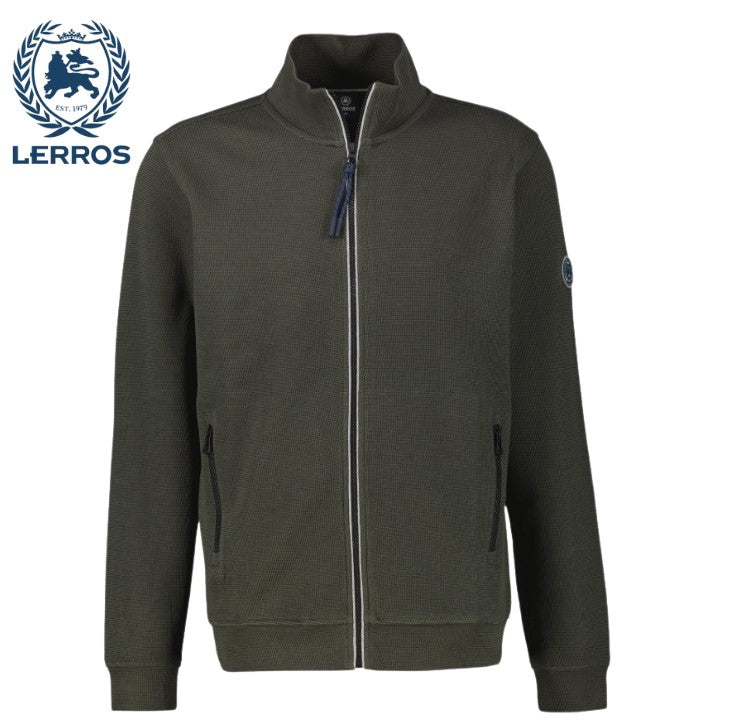 Lerros Full Zip Ribbed Green Sweatshirt Green