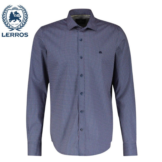 Lerros Geo Print Navy Shirt Navy