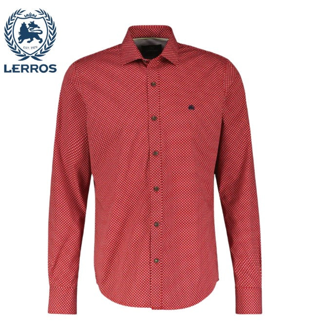 Lerros Geo Print Urban Red Shirt Red