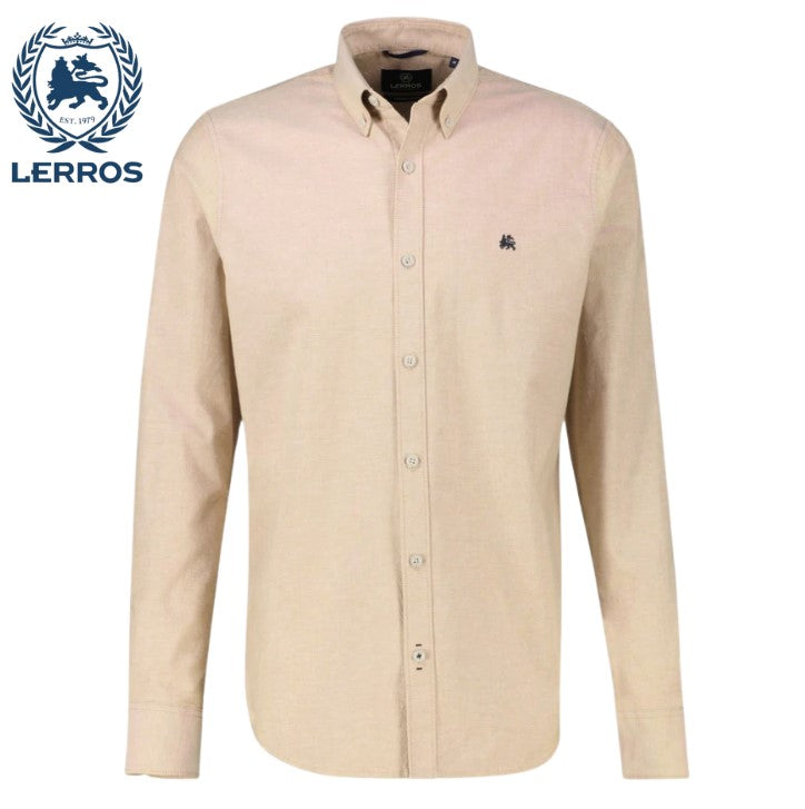 Lerros Oxford Light Coffee Shirt Brown