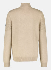 Lerros Cable Knit Quarter Zip Beige Knit Beige