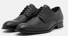 Lloyd Sabre Black Leather Laced Shoe Black