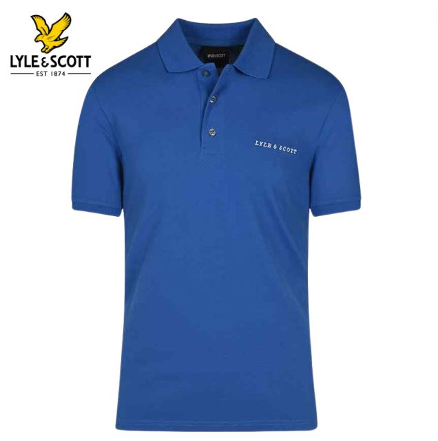 Lyle & Scott Embroidered Logo Blue Polo Blue