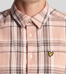 Lyle & Scott Linen Pink Check Shirt Pink