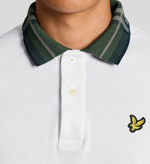 Lyle & Scott Tartan Collar White Polo White