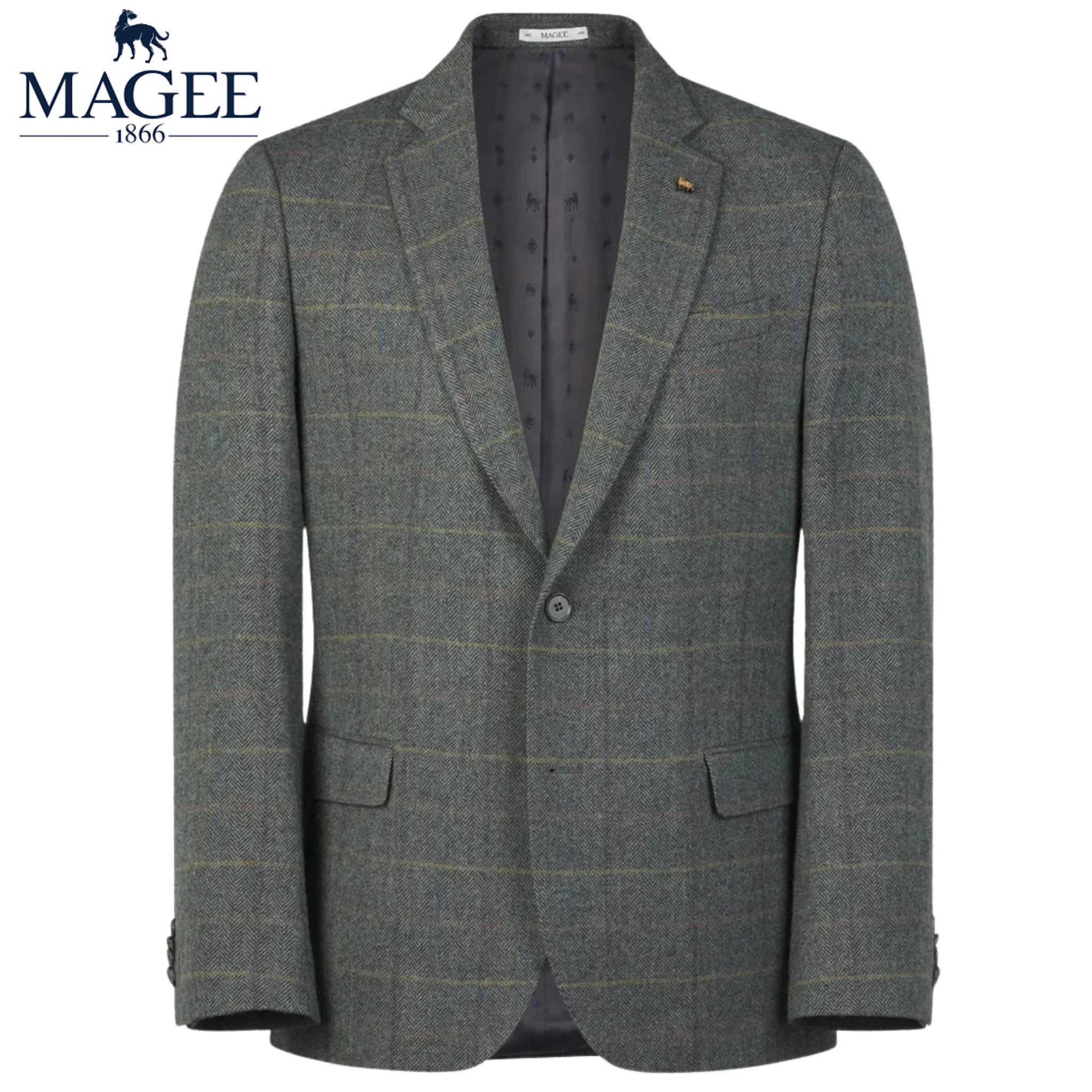 Magee Alastair Liffey Tweed Check Jacket Green