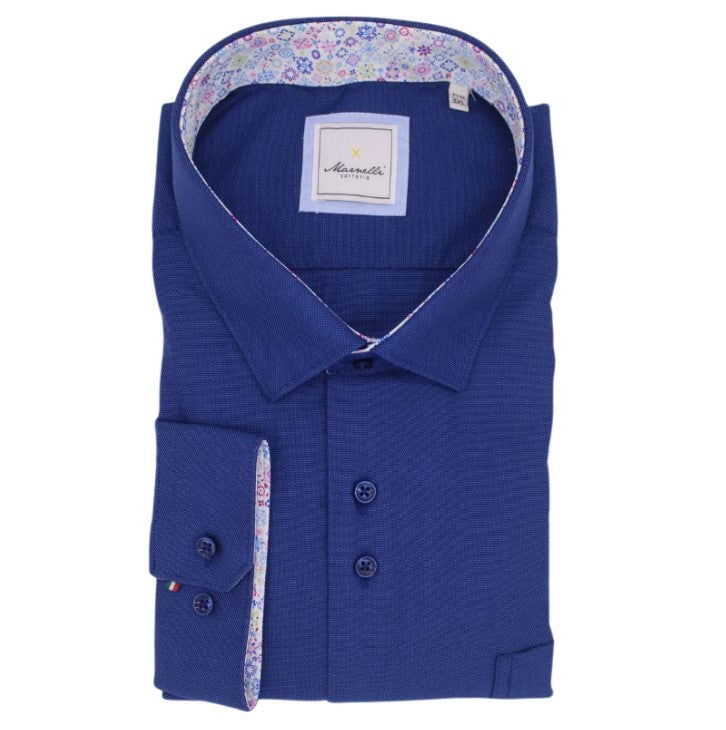 Marnelli Royal Blue Twill Shirt Blue