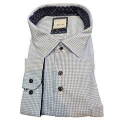 Marnelli Light Blue Small Check Shirt Blue