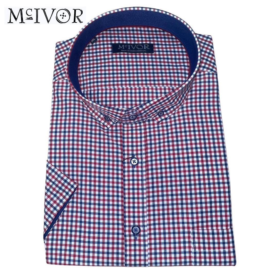 Mc Ivor Tadgh Red & Black Check Shirt Red