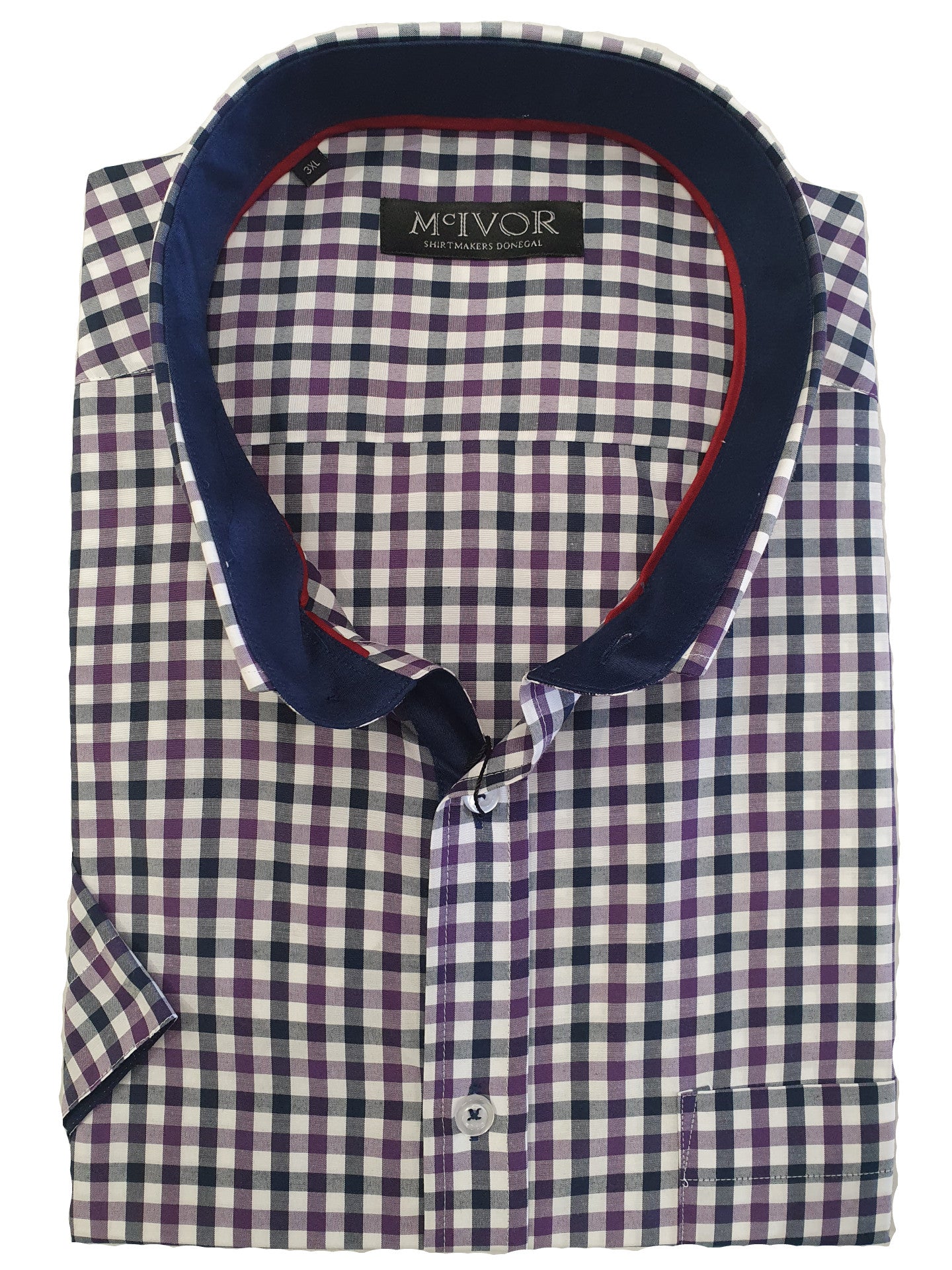 Mc Ivor Davan Purple Check Shirt Purple