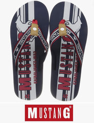 Mustang Red & Black Flip Flops Black