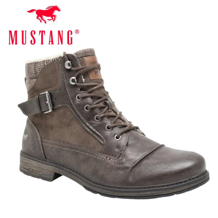 Mustang Faux Fur Lined Cap Toe Boot Brown