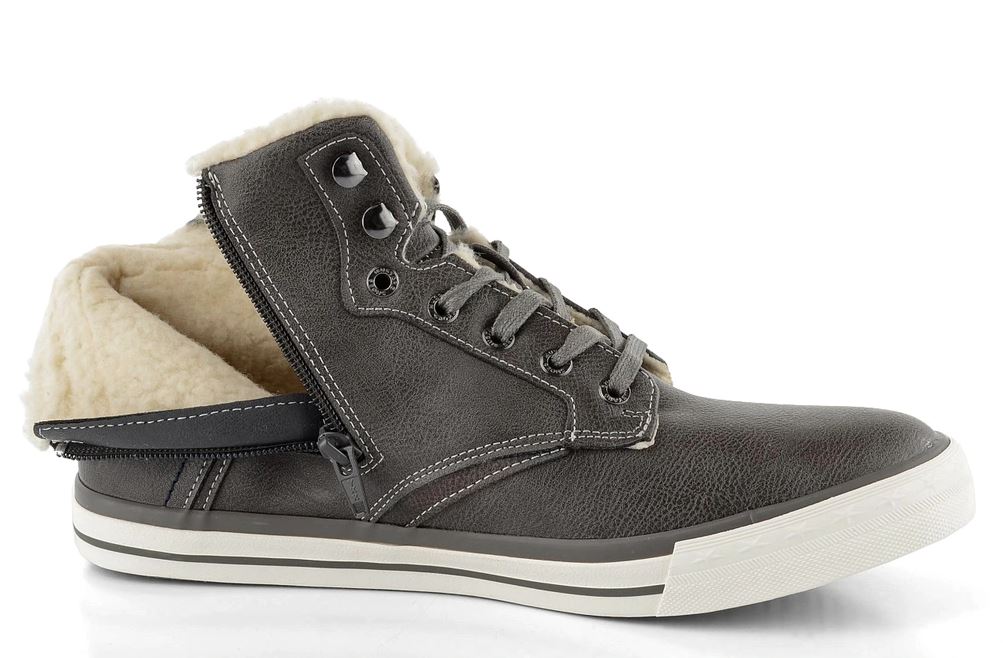 Mustang Fur Lined Grey Zip Boot Grey