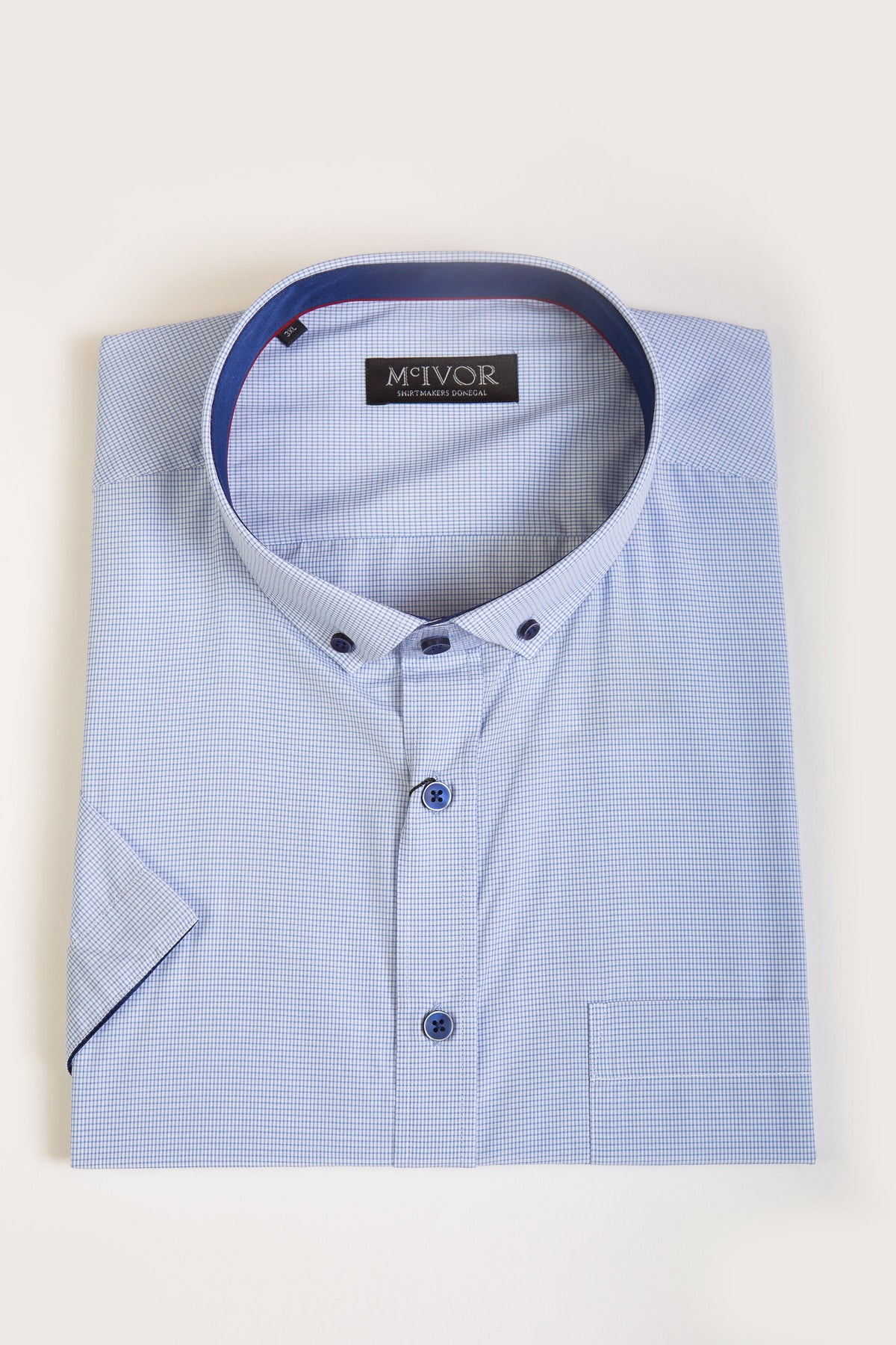 Mc Ivor Sam Sky Blue Check Shirt Blue